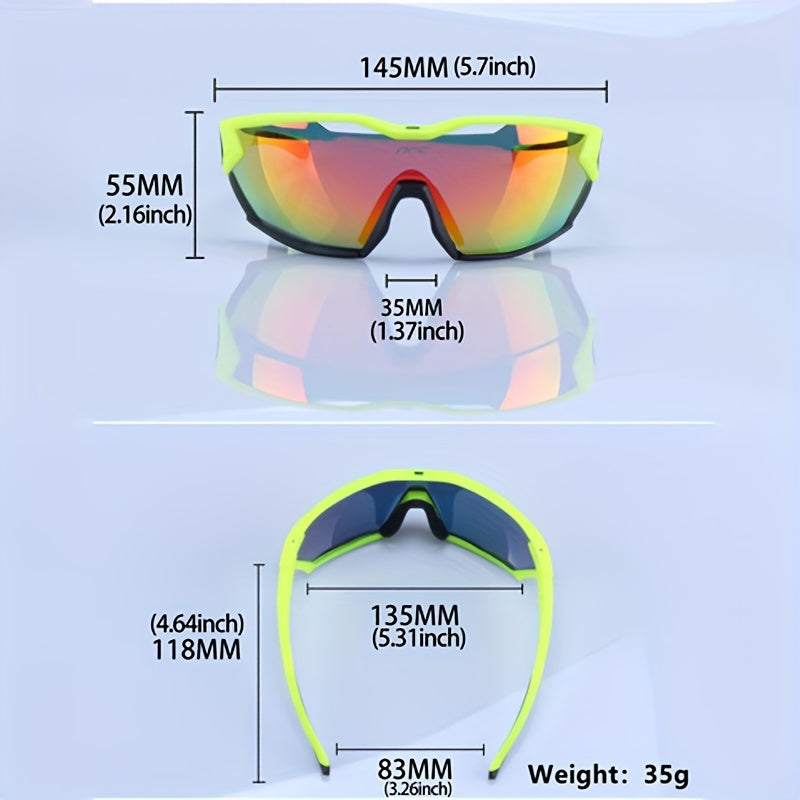 Polycarbonate Cycling Glasses with 3 Lenses – Windproof Glasses for Cycling, Running and Outdoor Activities