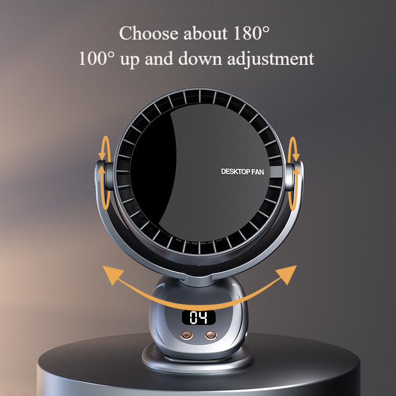 Bladeless Portable Fan with Digital Display – Quiet and Rechargeable for Indoor and Outdoor Use