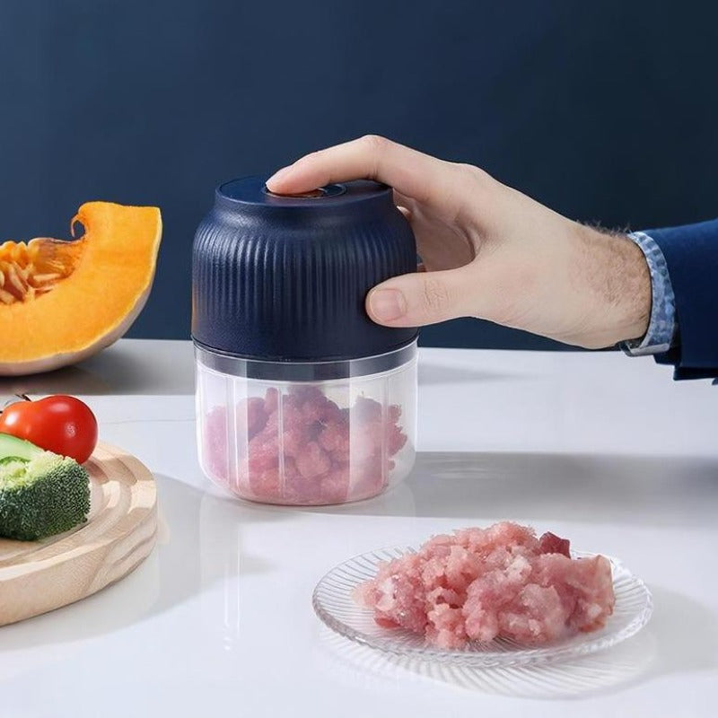 USB Rechargeable Mini Chopper with 4 Stainless Steel Blades, 300 ml Bowl