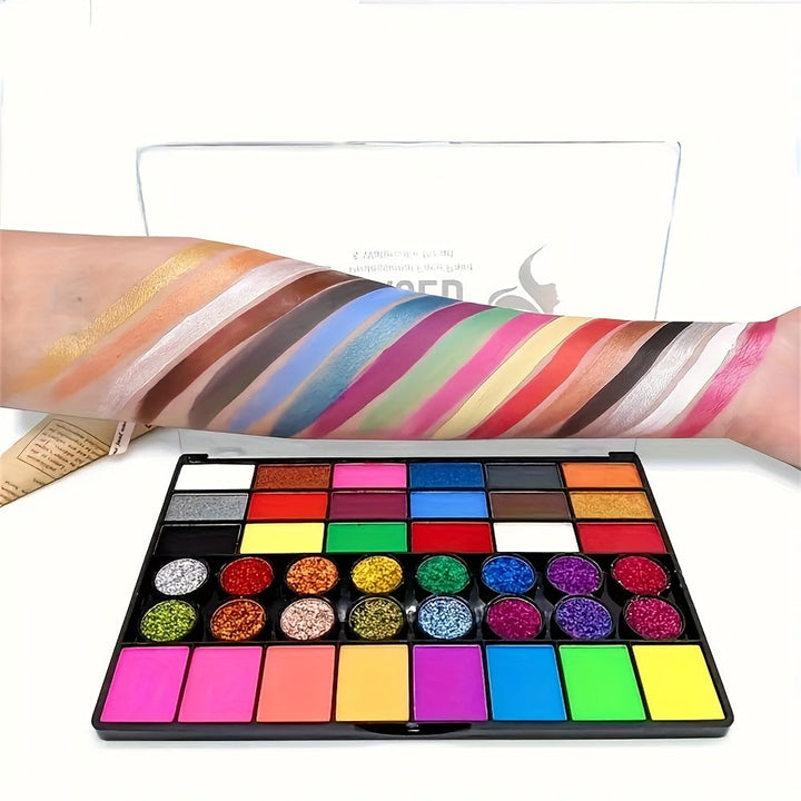 Set of 42 Water-Based Face and Body Paint Colours – Perfect for Creative Art and Painting
