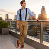 Men's Elastic Braces, 1.5 Inch Wide with Metal Clips, X or Y Back