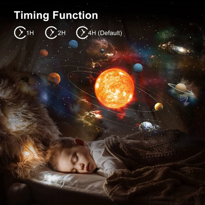 Galaxy Star Projector Light with 360° Rotation and Scene Discs