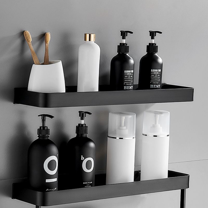 Modern Matte Black Bathroom Set 1/2 - Stainless Steel Bathroom Shelf