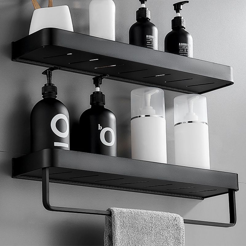 Modern Matte Black Bathroom Set 1/2 - Stainless Steel Bathroom Shelf