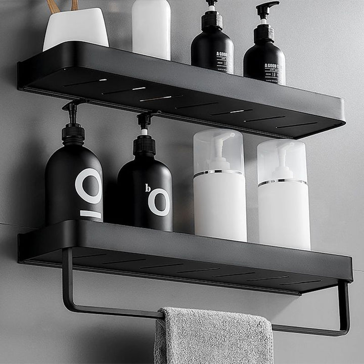 Modern Matte Black Bathroom Set 1/2 - Stainless Steel Bathroom Shelf