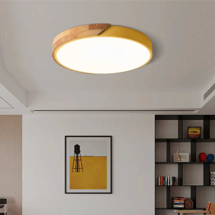 Delos Skandi Wooden Ceiling Lamp | Natural LED Design Light