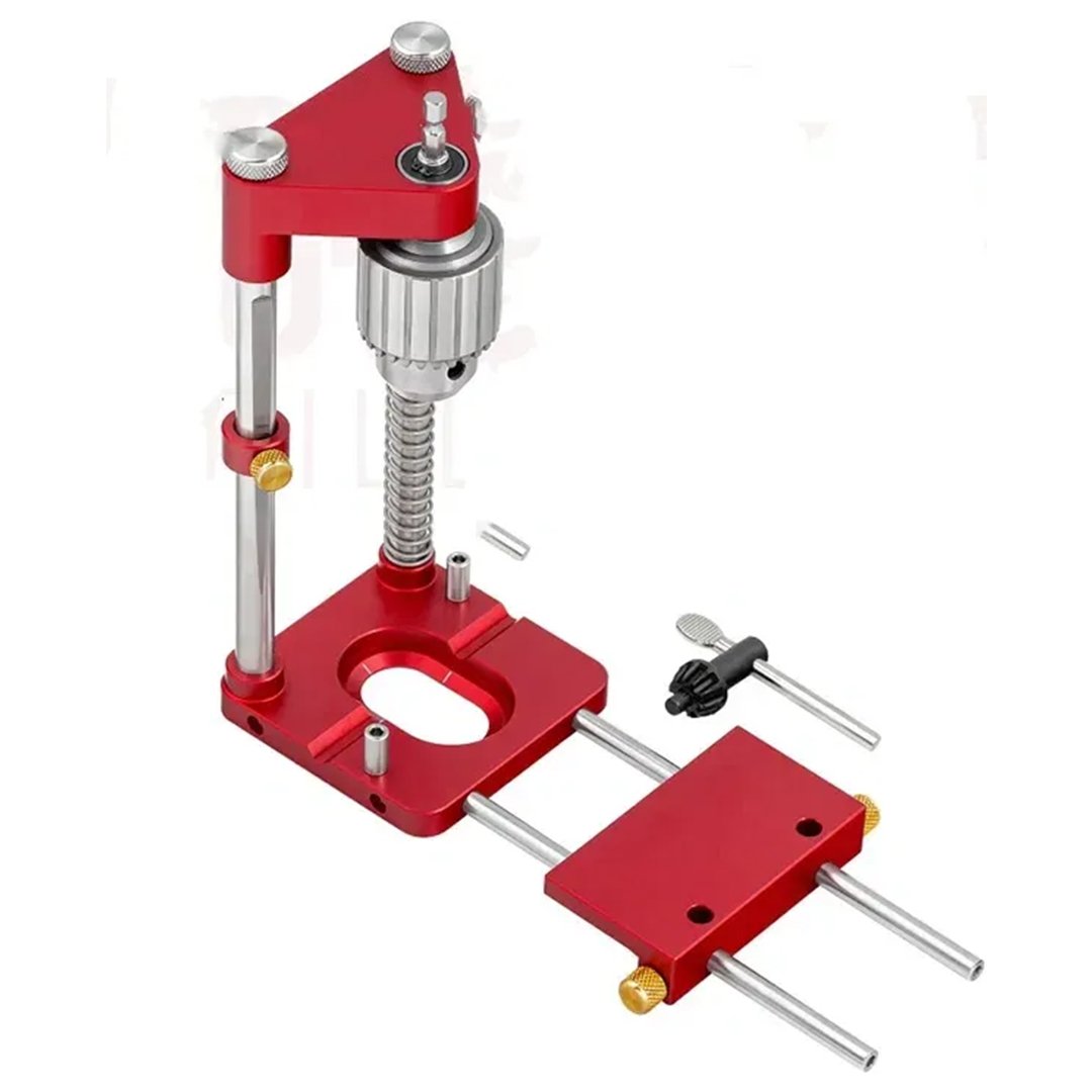Drill Press Guide for Handheld Drills - Portable, Adjustable Woodworking Jig