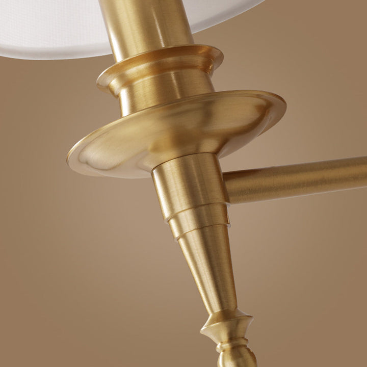 Silva Landerne Vintage Wall Sconce, 5 Styles, Metal/Fabric, Gold, Bedroom