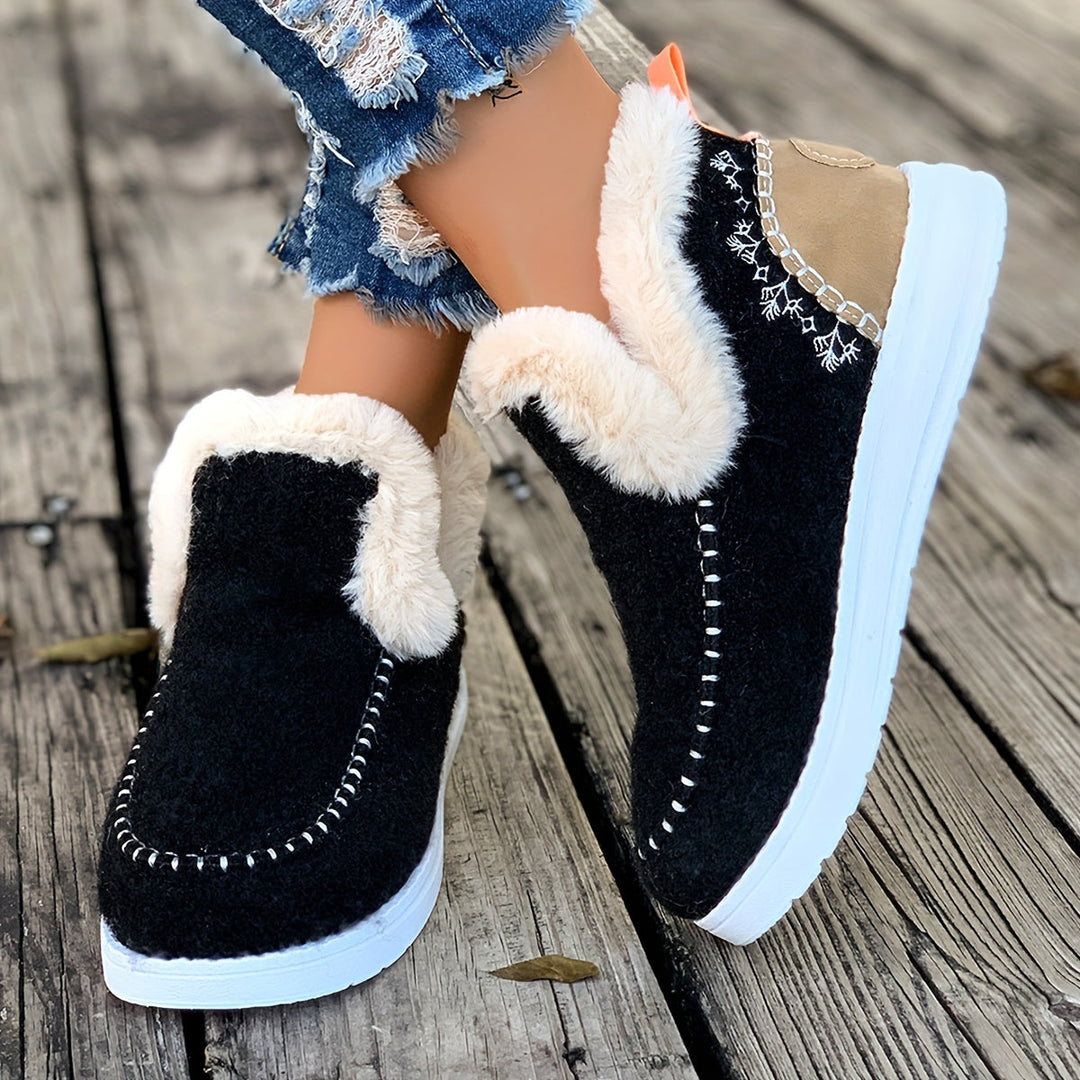 Women's Warm Slippers – Non-Slip, Plush Lining for Home and Winter Use
