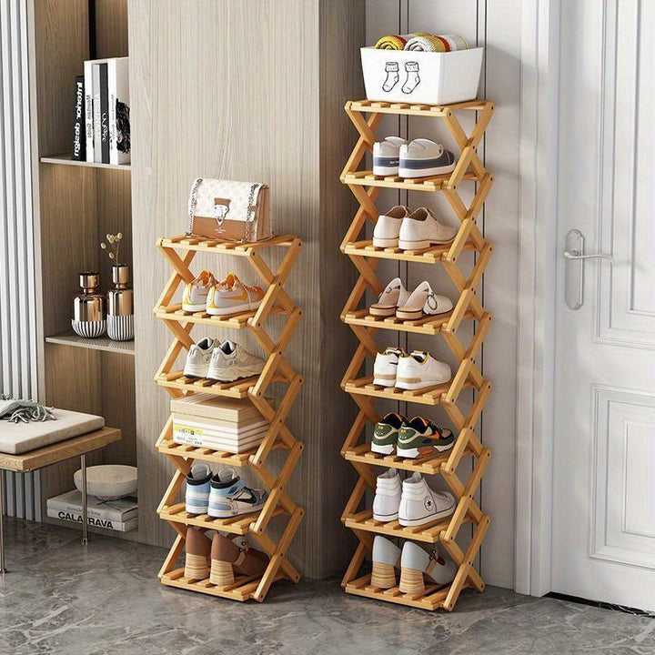 Functional Bamboo Shoe Rack – Compact and Flexible for Small Spaces