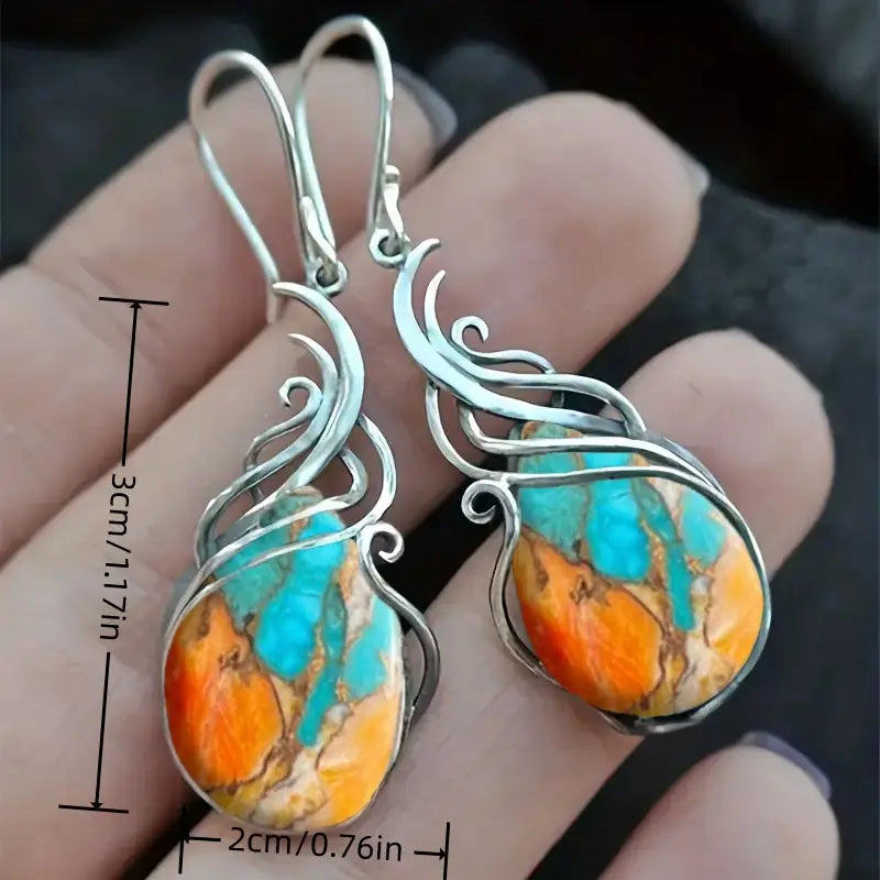 Elegant drop earrings with gemstones