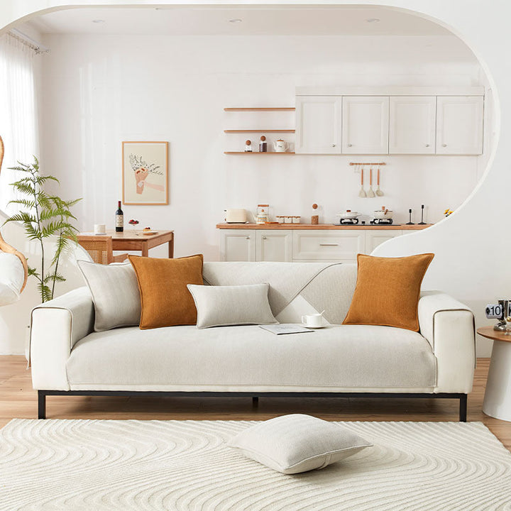 AestheticCover™ | Chenille Sofa Cover with Herringbone Pattern