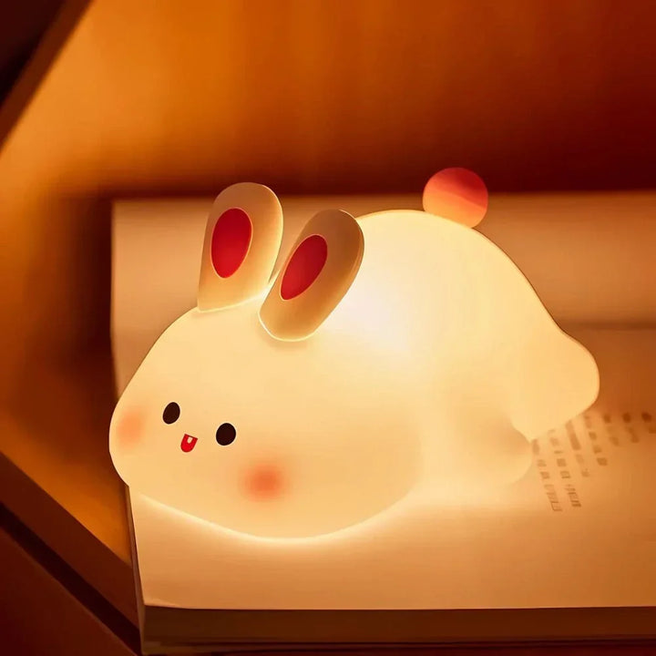 Cute Character Bedside Night Light Touch Control Rechargeable Lamp