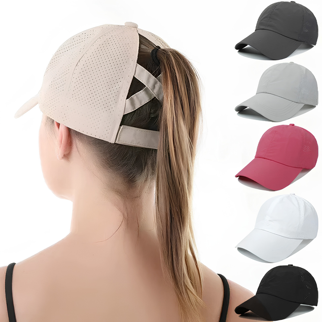 Breathable unisex mesh sports baseball cap with adjustable fit