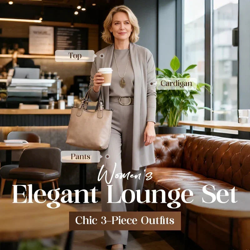 3-piece comfort set: cardigan, top and trousers