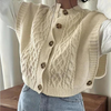 Elegant Button Front Knit Vest for Women