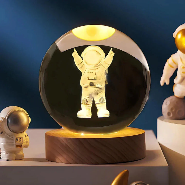 LED Crystal Sphere Night Light Cosmic 3D Planet Display