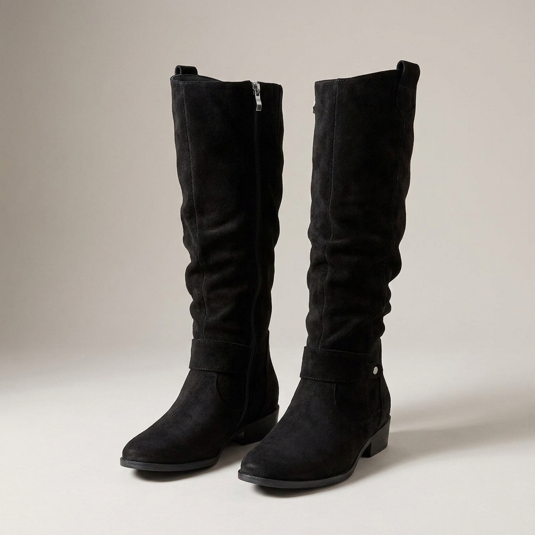 Women's Knee-High Boots Wide-Fit with Low Heel