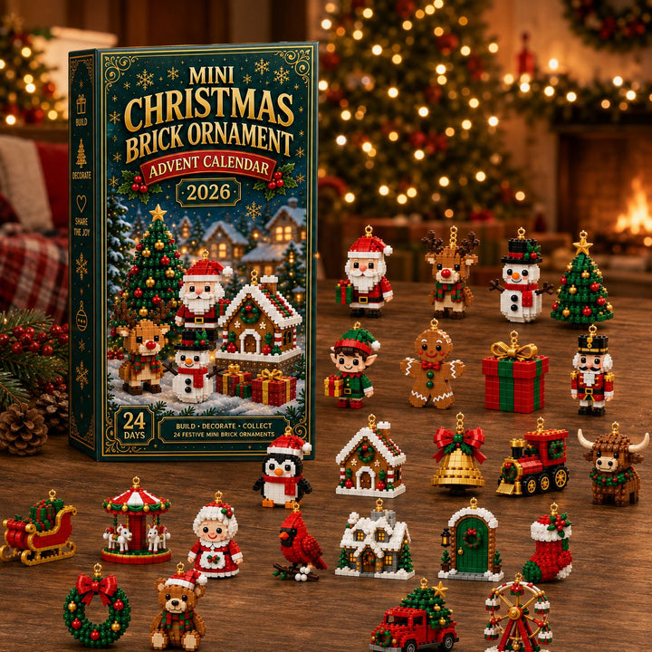 Mini Building Block Advent Calendar with 24 Christmas Kits to Build and Hang