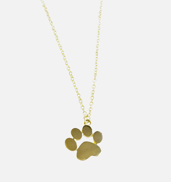 Gold Necklace with Little Paw Charm