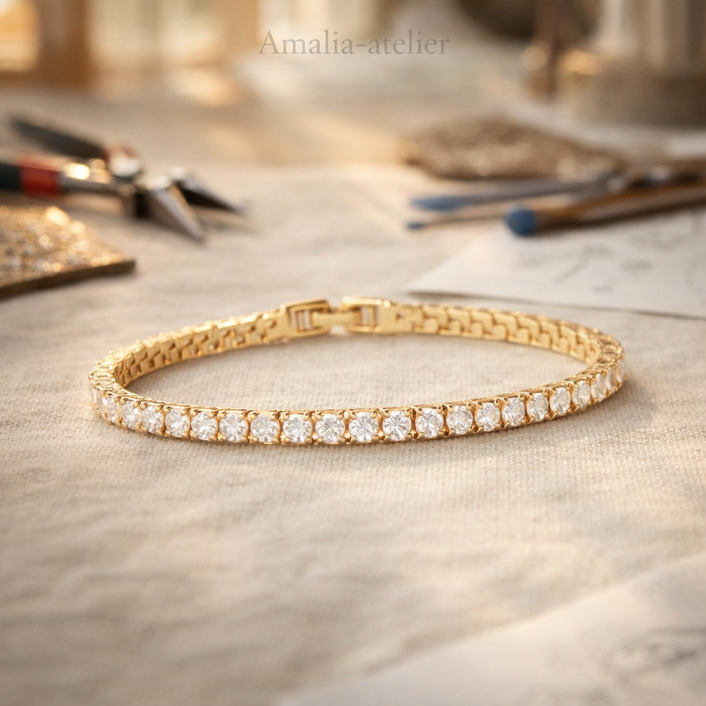 Lustra Moissanite Bracelet – Gold-Coloured Luxury Look