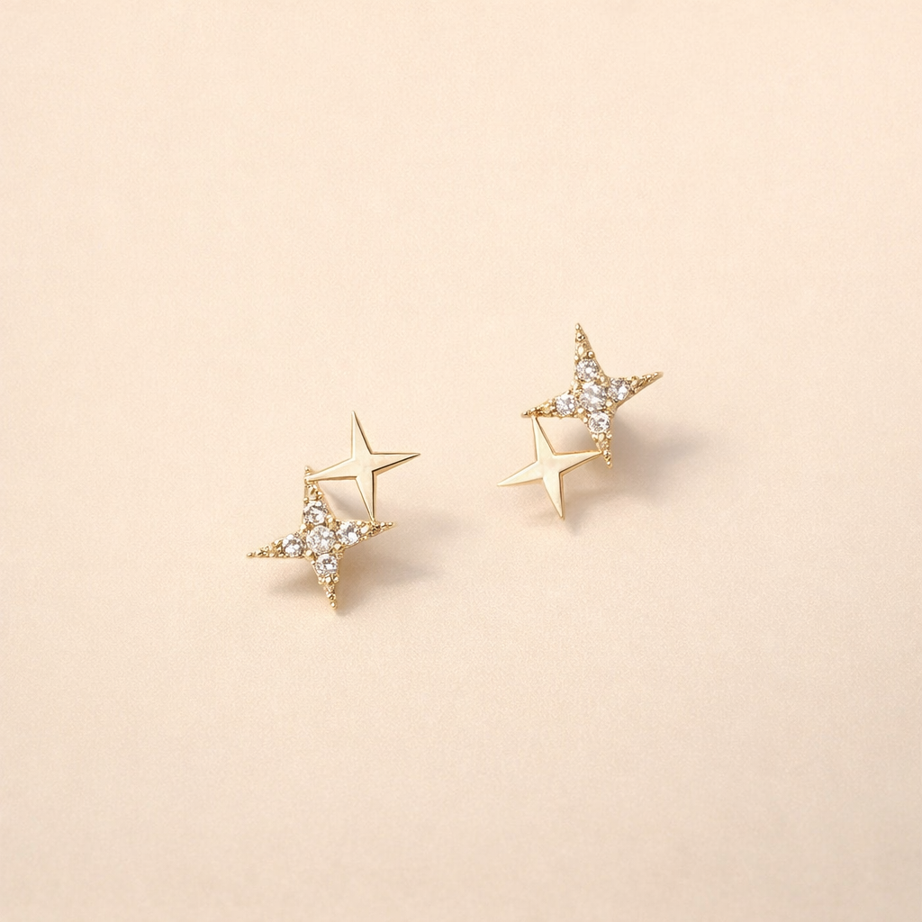 Star Earrings with Cubic Zirconia
