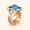 Vintage light pink gold cubic zirconia ring