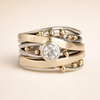 Vintage Ring with Inner Detail and Cubic Zirconia
