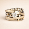 Elegant Gold Ring with Cubic Zirconia and Refined Inner Detail