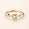Vintage crystal candle gold ring