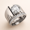 Radiant silver ring with cubic zirconia