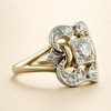 Radiant vintage cubic zirconia ring