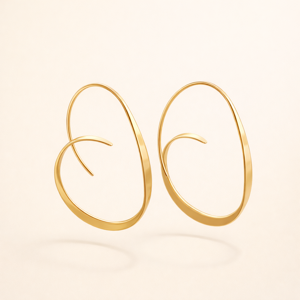 Gold spiral earrings
