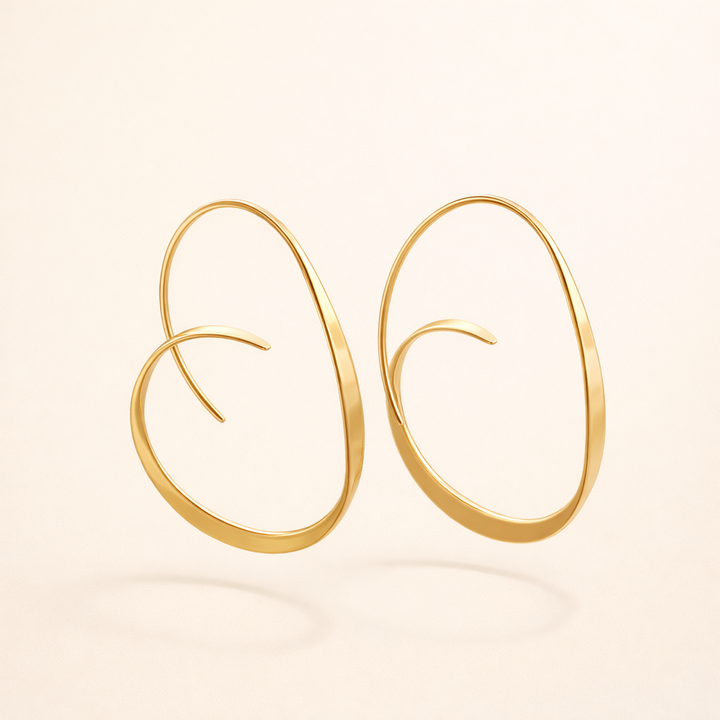 Gold spiral earrings