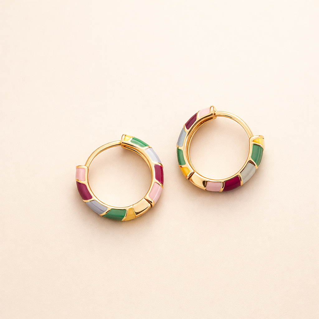 Elegant gold-coloured earrings
