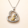 Soft silver necklace with dog heart