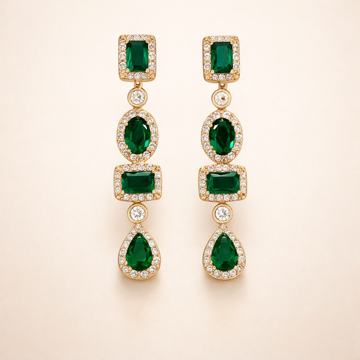 Elegant Gold Earrings with Delicate Pendants