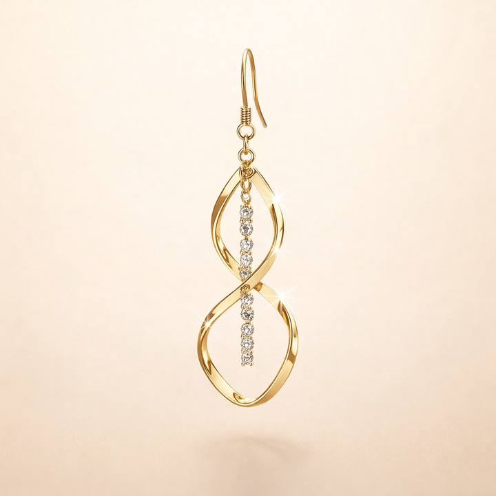 Spiral gold earrings with an elegant design