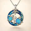 Soft white gold turtle necklace