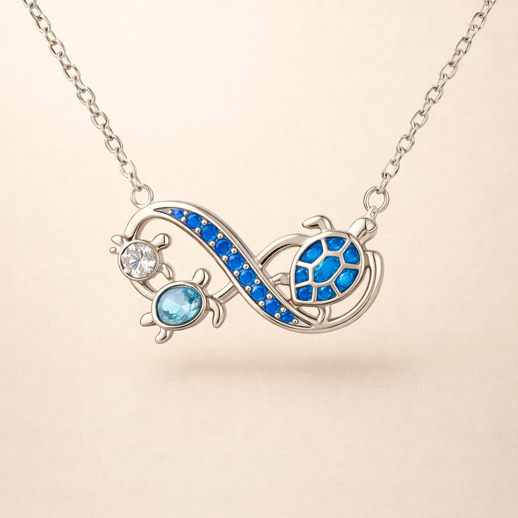 Minimalist silver turtle necklace with subtle shine