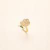 Elegant gold ring with rotating leaves