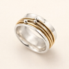 Elegant layered ring in mixed gold and silver