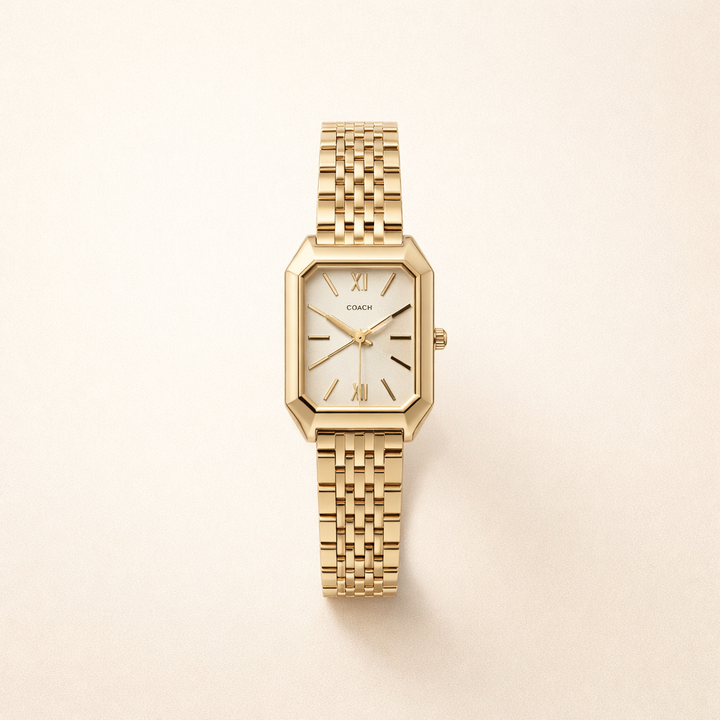 Elegant gold watch with refined links