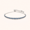 Elegant white gold tennis bracelet with cut sapphires