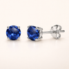 Elegant white gold earrings with sapphire details