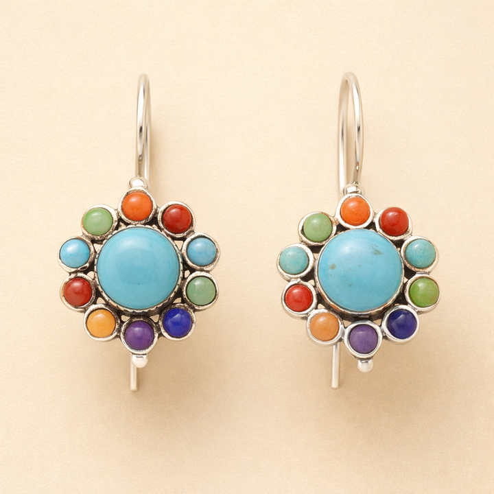 Elegant Multicoloured Cubic Zirconia Earrings