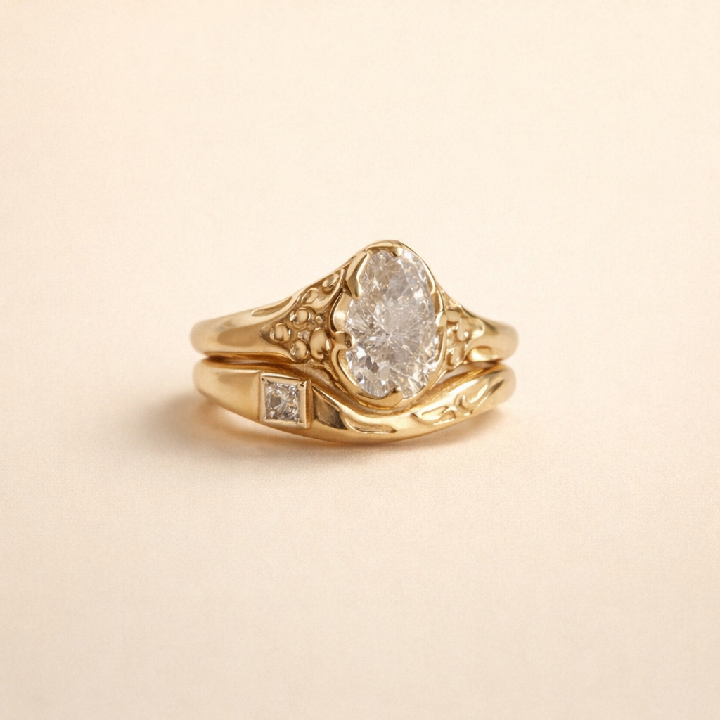 Refined Rose Gold Ring with Subtle Cubic Zirconia Details