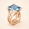 Elegant Rose Gold Ring with Cubic Zirconia Details
