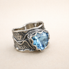 Elegant Ring with Sapphire in Rose Gold