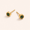 Elegant earrings with emerald-green cubic zirconia